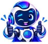 The Engineer mascot: a friendly blue and white robot in a circuit-patterned cape, seen from the waist up, grinning and giving a thumbs up with both hands