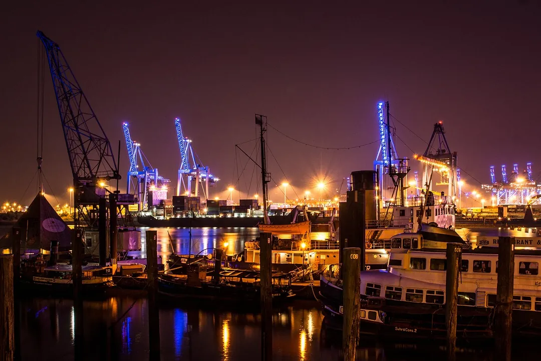 Hamburg, harbour museum, container port