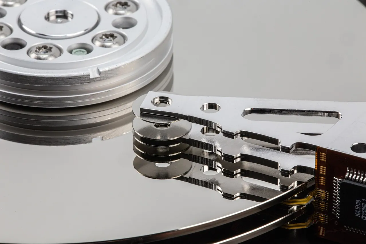 Hard drive inside, hard disk, hard drive